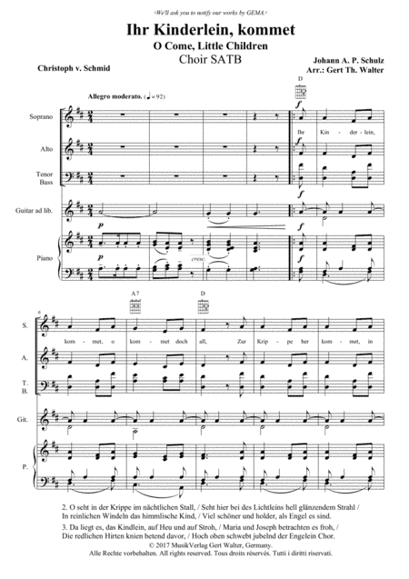 O Come, Little Children (arr. Gert Th. Walter)