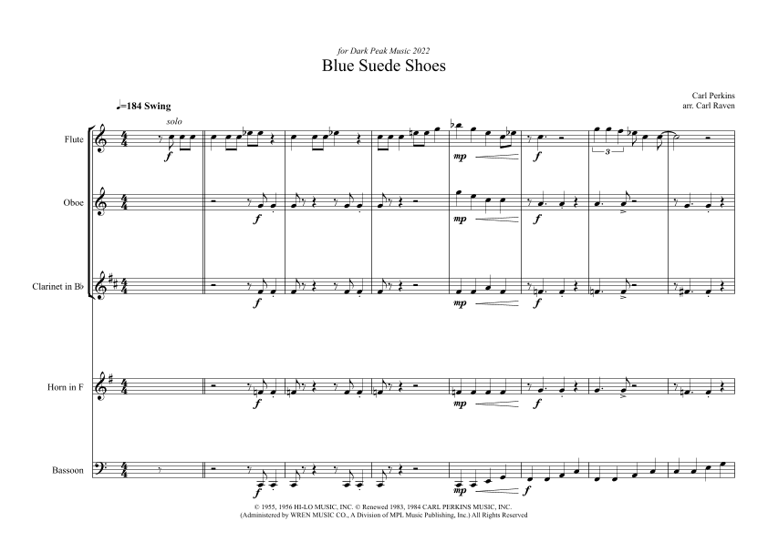 Blue Suede Shoes (arr. Carl Raven)