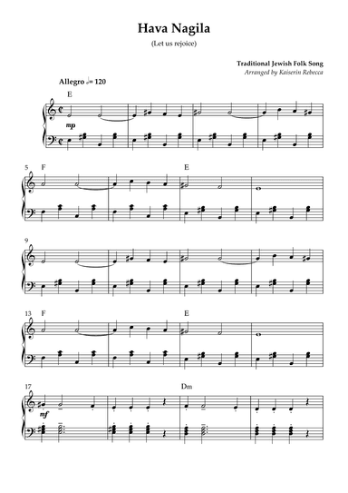 Hava Nagila (arr. Kaiserin Rebecca)