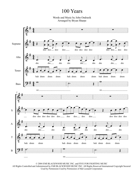 100 Years (arr. Bryan Sharpe)