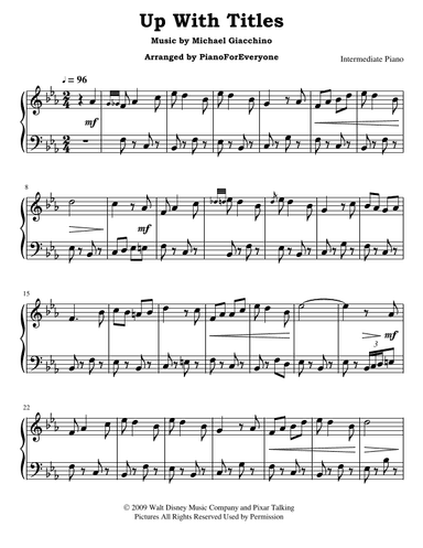 Up With Titles (arr. PianoForEveryone)