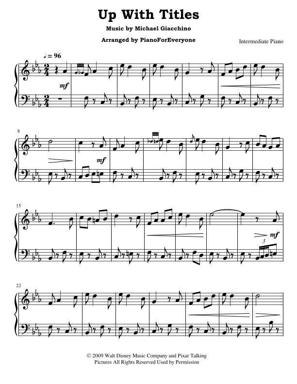 Up With Titles (arr. PianoForEveryone)