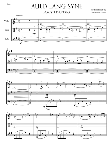Auld Lang Syne for String Trio (arr. Hitoshi Suzuki)