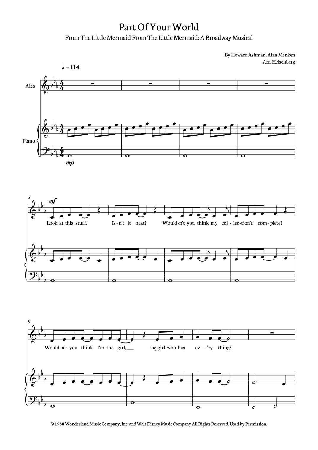 Part Of Your World (arr. Heisenberg)