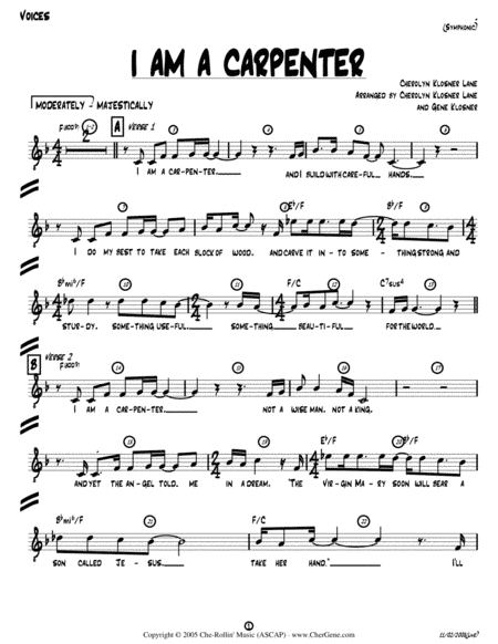 I Am a Carpenter (Joseph's Song) [TTBB Octavo w/Tenor Lead]