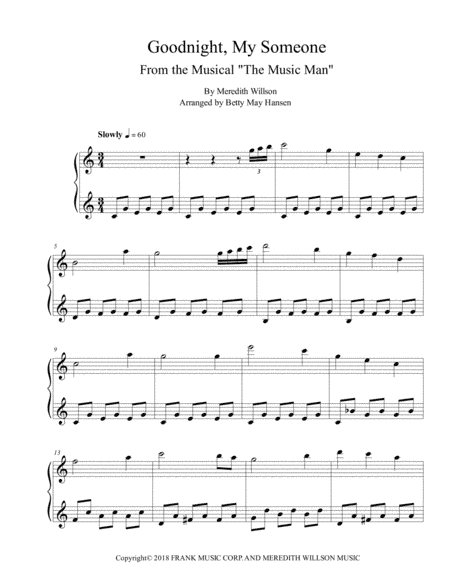 The Music Man (arr. Betty May Hansen)