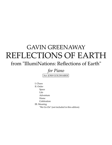 Reflections Of Earth (arr. Josh Goldhaber)