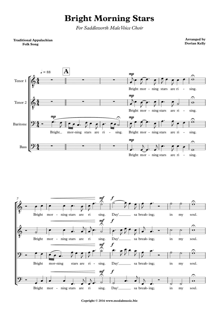 Bright Morning Stars (TTBB) (arr. Dorian Kelly)