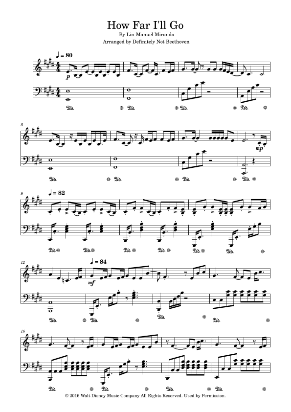 How Far I'll Go (arr. Definitely Not Beethoven)