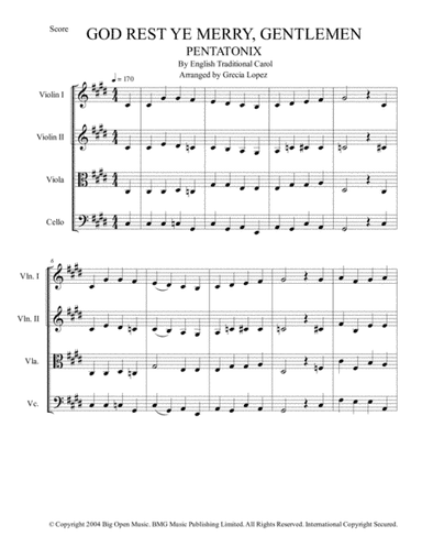 God Rest Ye Merry, Gentlemen - Pentatonix - Strings Quartet (arr. Gre Lopez)
