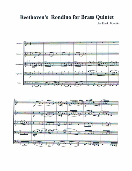 Beethoven Rondino for Brass Quintet (arr. Frank Boccitto)