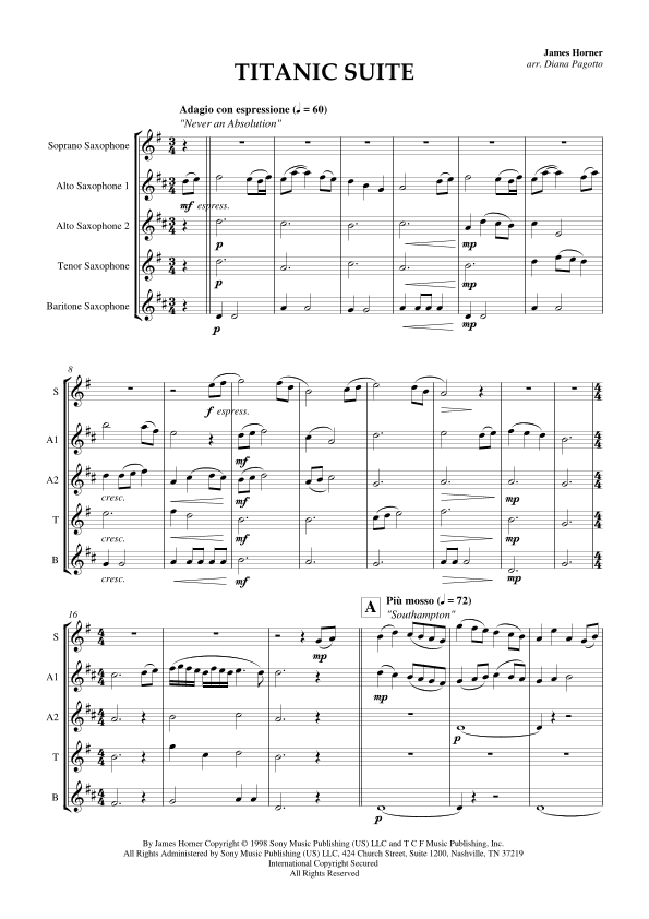 Titanic Suite (arr. Diana Pagotto)