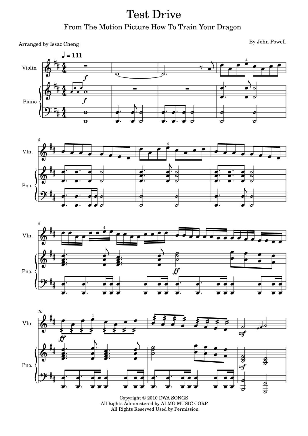 Test Drive (arr. Issac Cheng)