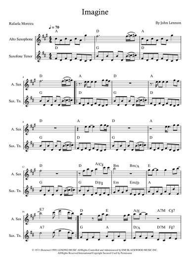 Imagine (arr. Rafaela Moreira)