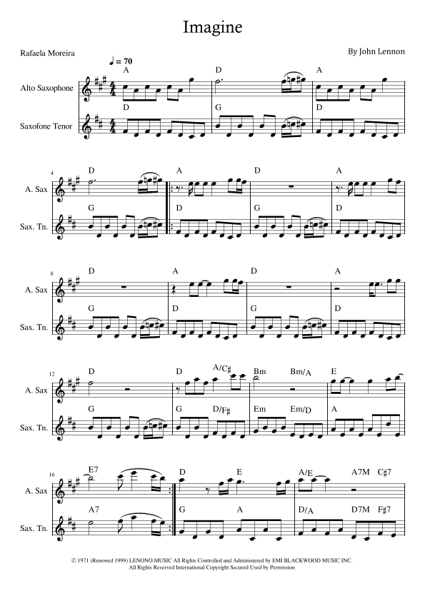 Imagine (arr. Rafaela Moreira)