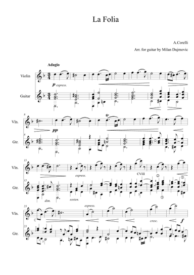 La Folia (arr. Milan Dujmovic)