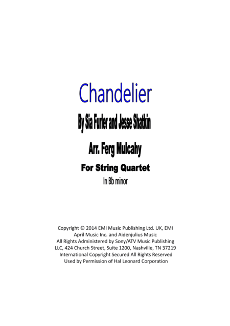 Chandelier (arr. Ferg Mulcahy)