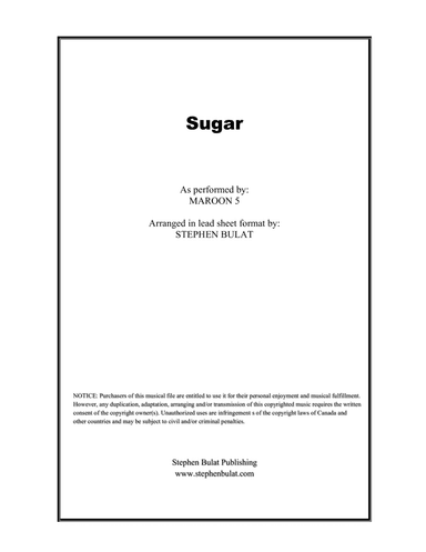 Sugar (arr. Stephen Bulat)