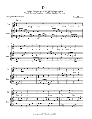 As With Gladness Men of Old--oboe solo (arr. Beka Wilson)