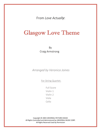 Glasgow Love Theme (arr. Veronica Joines)