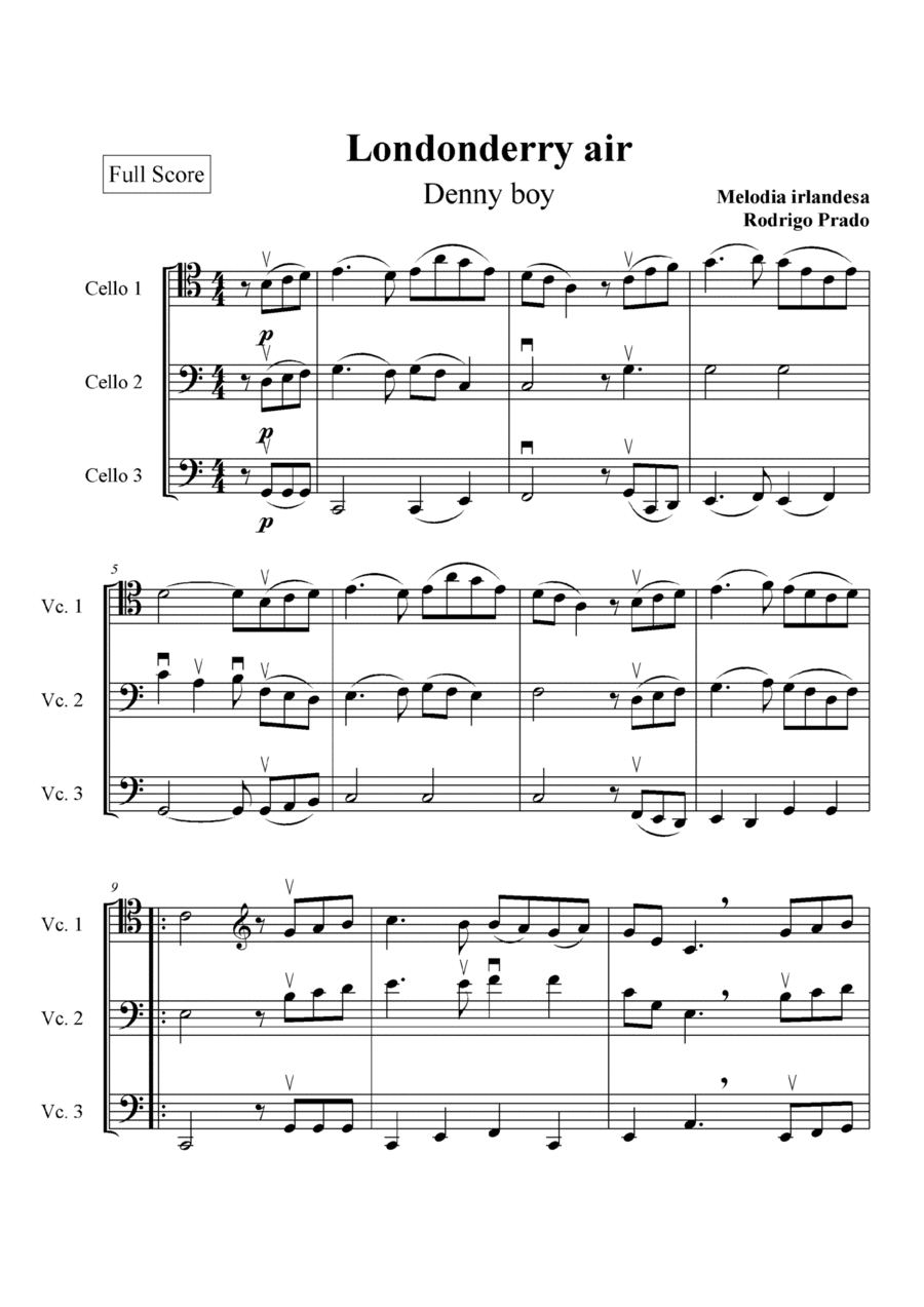 Londonderry air (Danny Boy) - Cello trio (arr. Rodrigo Prado)