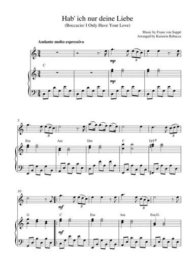 Hab' ich nur deine Liebe (Boccacio/ I Only Have Your Love) (arr. Kaiserin Rebecca)