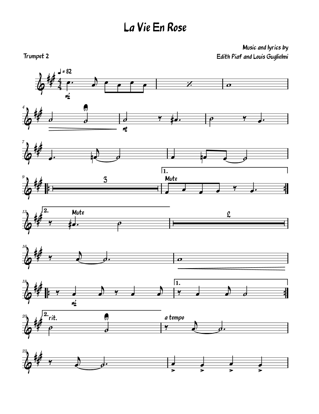 La Vie En Rose (arr. David Lartey)