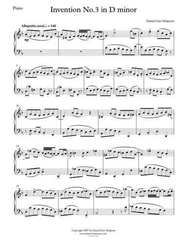 Invention No.3 in D minor