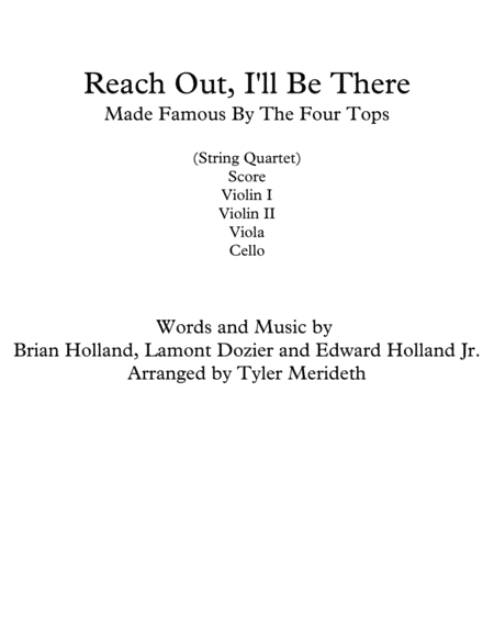 Reach Out And I'll Be There (arr. Tyler Merideth)