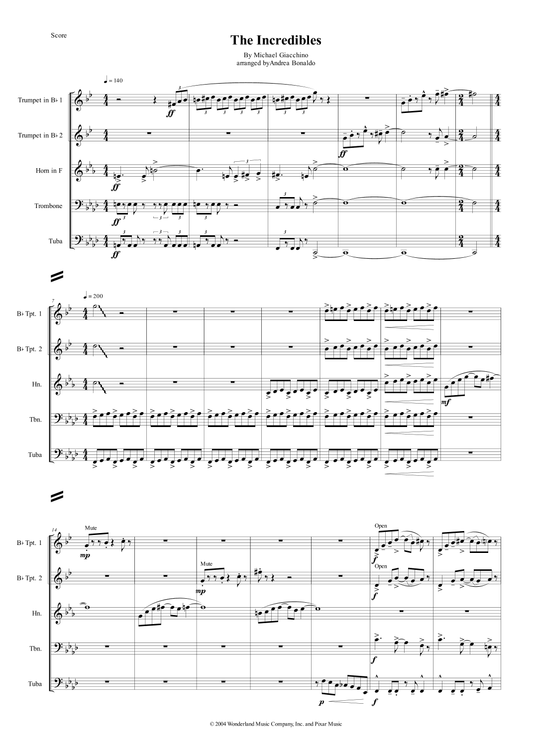 The Incredibles (main Theme) (arr. Andrea Bonaldo)