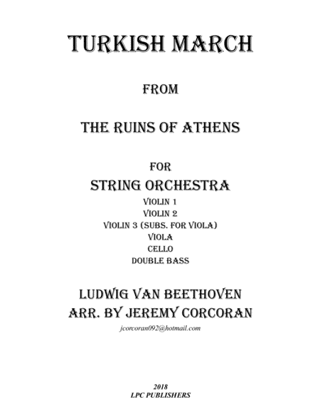 Turkish March from The Ruins of Athens for String Orchestra (arr. Jeremy Corcoran)
