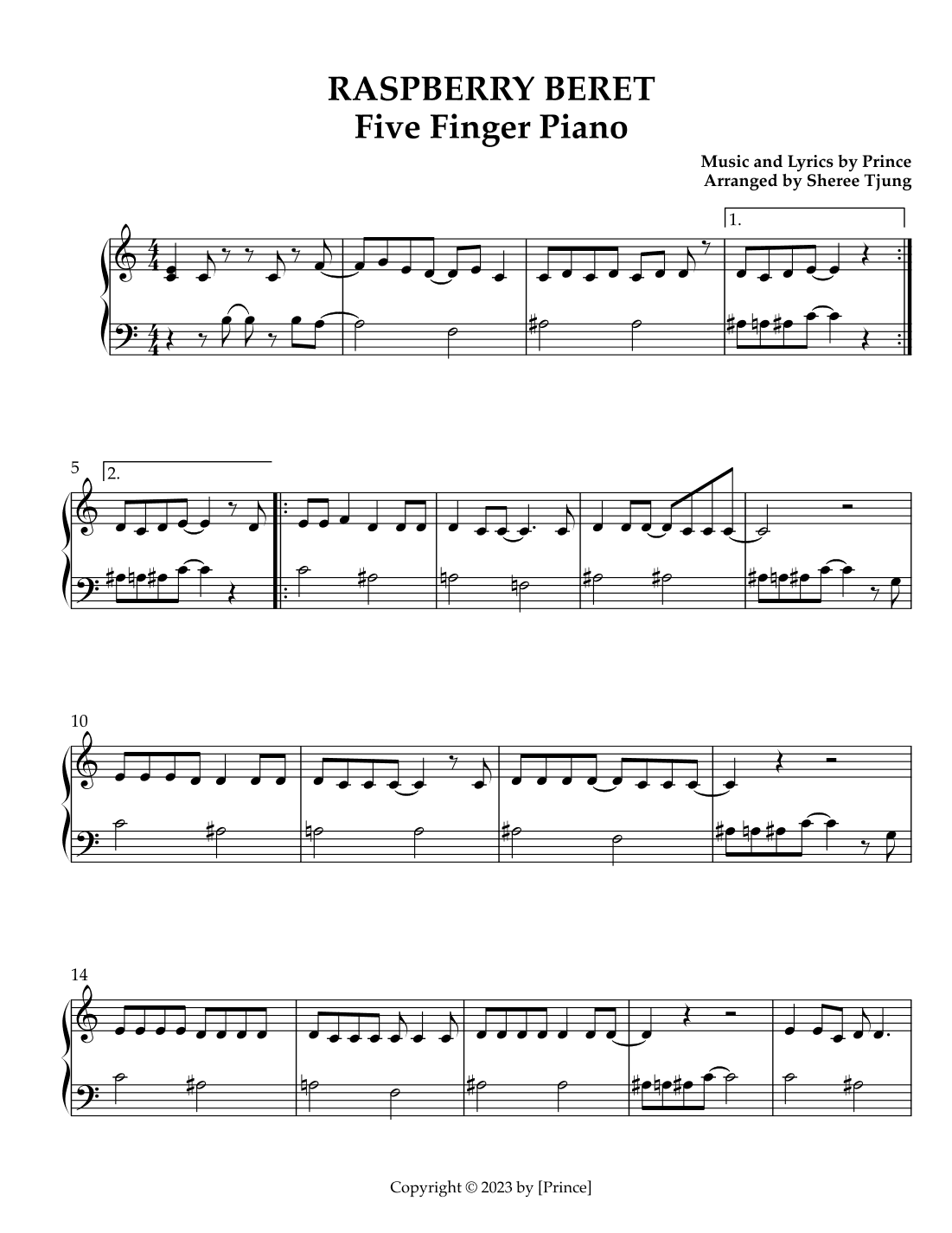 Raspberry Beret (arr. Sheree Tjung)