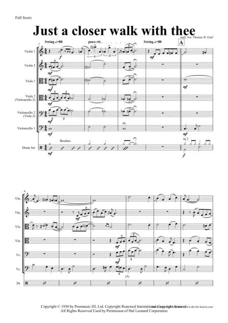 Just A Closer Walk With Thee - New Orleans Funeral  - String Quintet (arr. Thomas Graf)