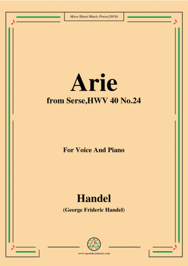 Handel-Arie,from Serse HWV 40 No.24,for Voice&Piano (arr. MSM)
