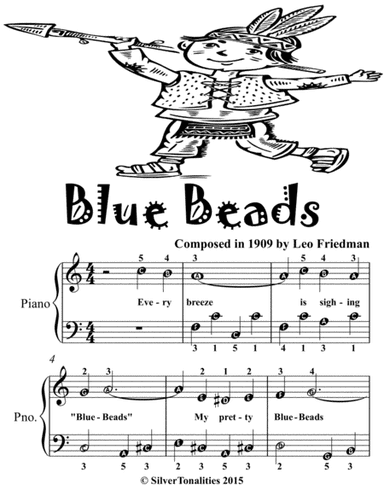 Blue Beads Easiest Piano Sheet Music for Beginner Pianists 2nd Edition (arr. SilverTonalities)
