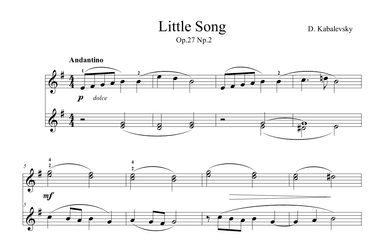 Kabalevsky Little Song Op.27 No.2 (arr. Ben Choupak)