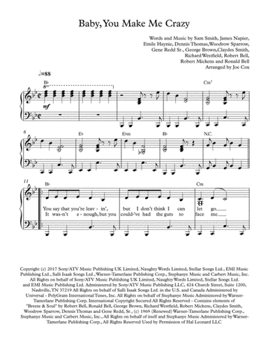 Baby, You Make Me Crazy (arr. Joe Cox)