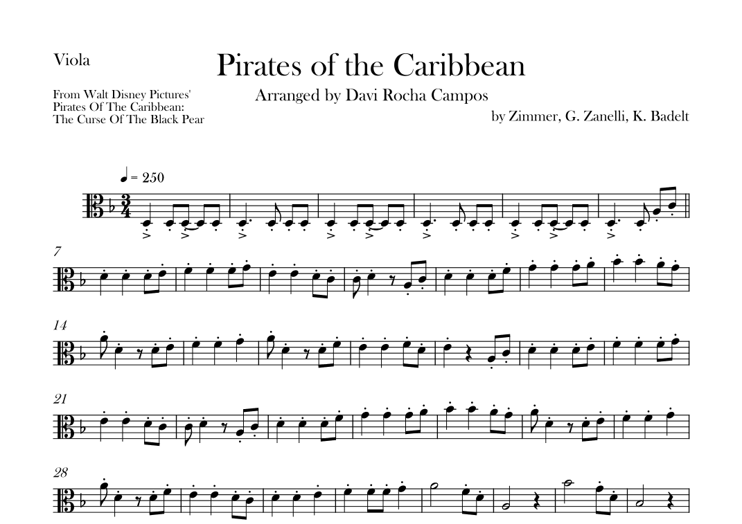 Pirates Of The Caribbean (arr. Davi Rocha Campos)