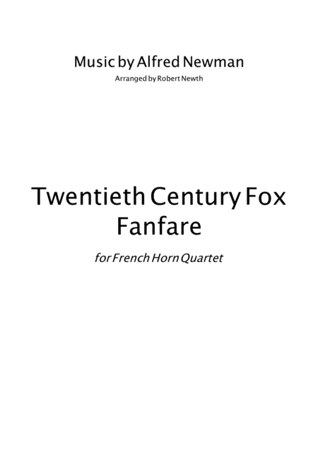 Twentieth Century Fox Trademark (arr. Robert Newth)