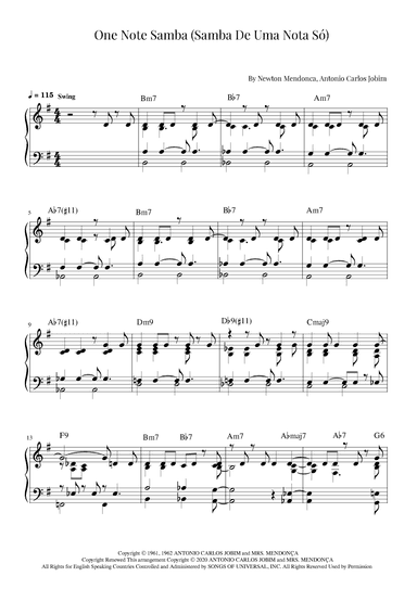 One Note Samba (samba De Uma Nota So) (arr. Roger da Luz)