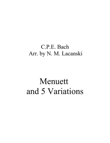 Menuett and 5 Variations (arr. Nick Lacanski)