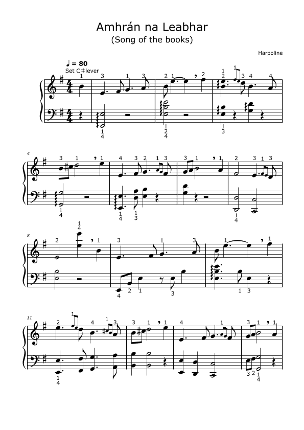 Amhrán na Leabhar (Song of the books) (arr. Harpoline)