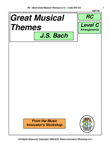 Bach - Great Musical Themes - Series 5FC - (Key Map Tablature) (arr. John M. Honeycutt)
