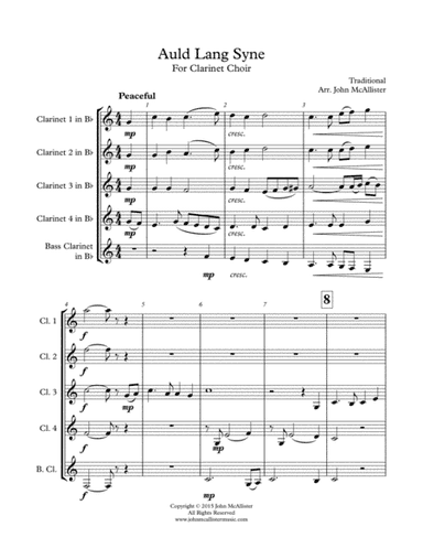 Auld Lang Syne - Clarinet Choir (arr. John McAllister)
