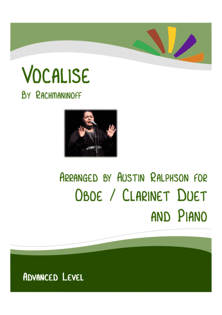 Vocalise (Rachmaninoff) - oboe and clarinet duet and piano with FREE BACKING TRACK (arr. Austin Ralphson)