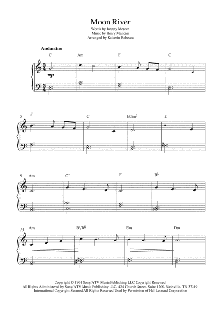 Moon River (arr. Kaiserin Rebecca)