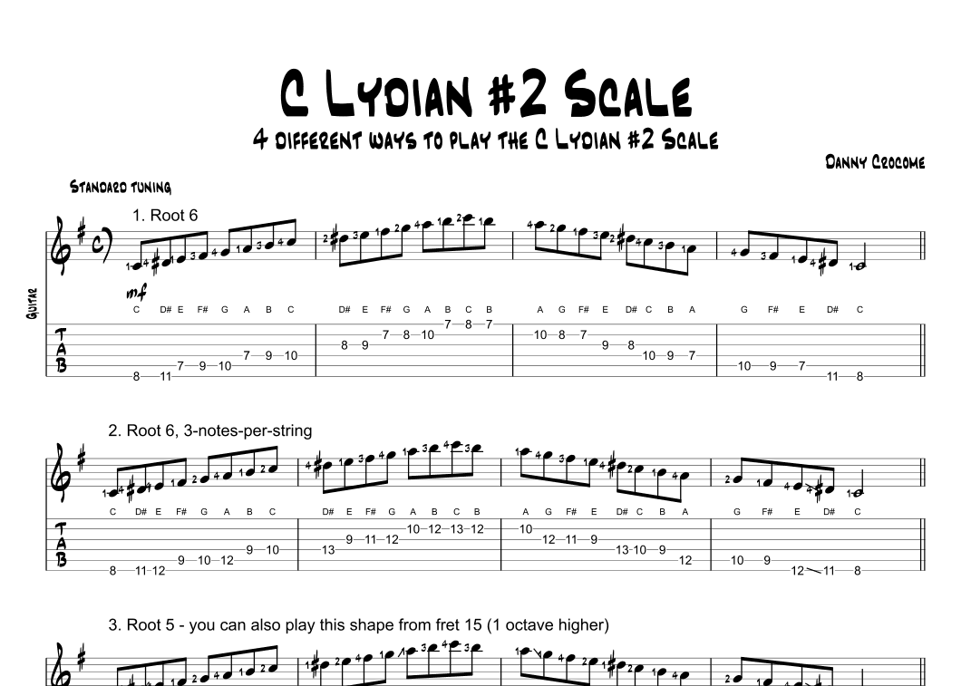 C Lydian #2 Scale (4 Ways to Play)