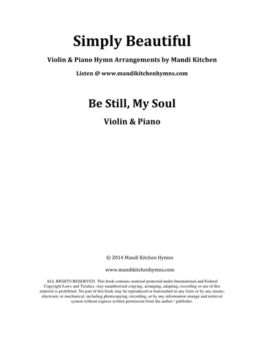 Be Still, My Soul Violin & Piano Duet (arr. Mandi Kitchen)
