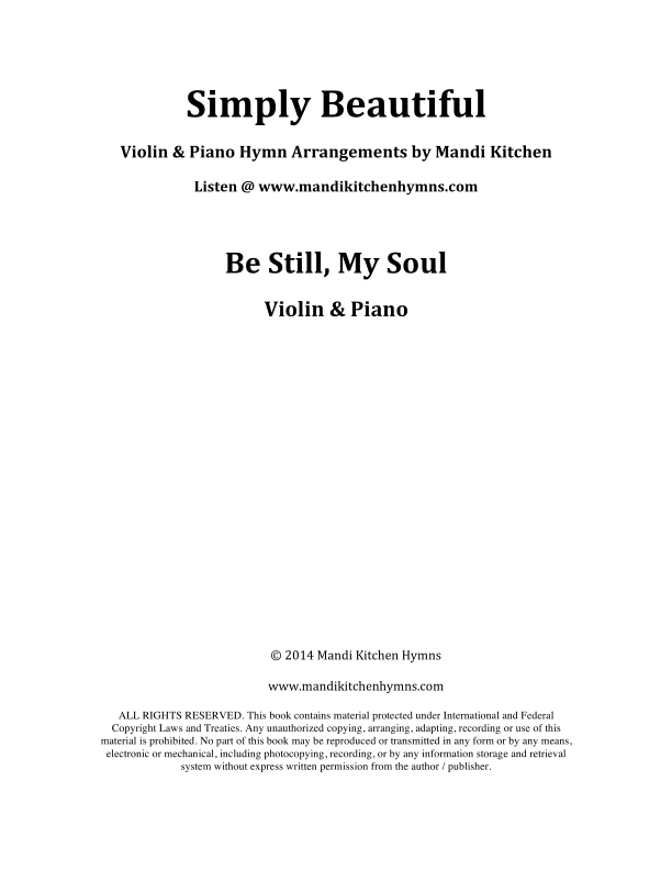 Be Still, My Soul Violin & Piano Duet (arr. Mandi Kitchen)