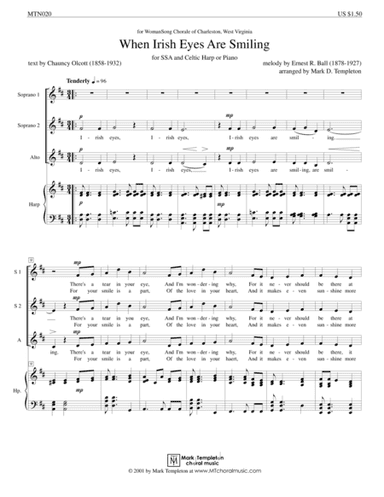 When Irish Eyes Are Smiling (arr. Mark D. Templeton)